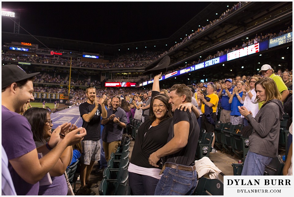 proposal at coors field rockies game she said yes!