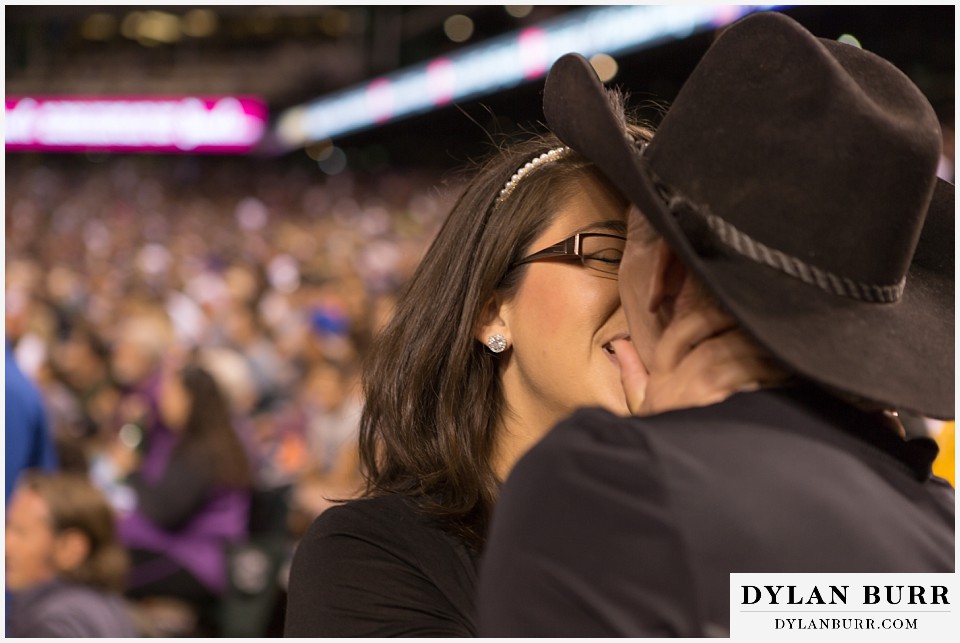proposal at coors field rockies game she said yes kisses