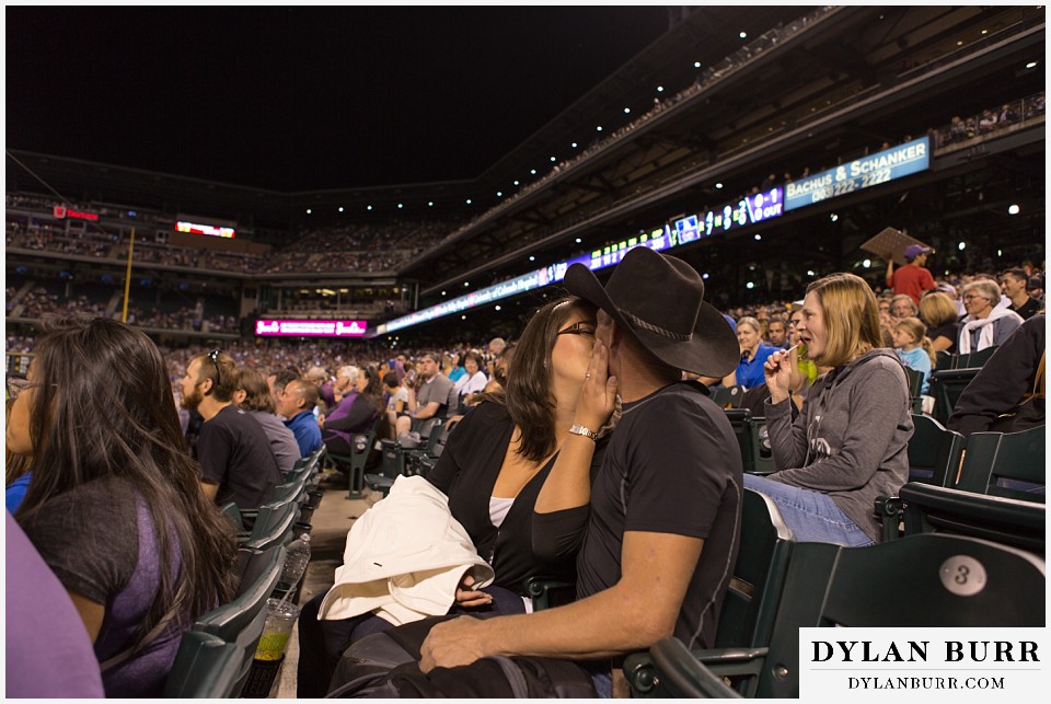 proposal at coors field rockies game final kisses now engaged