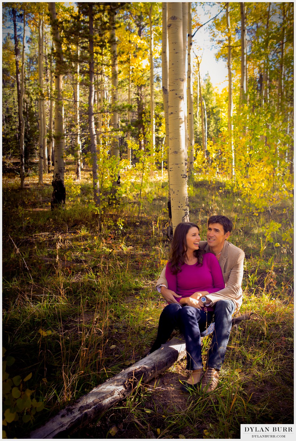 fall colorado engagement photos aspen trees