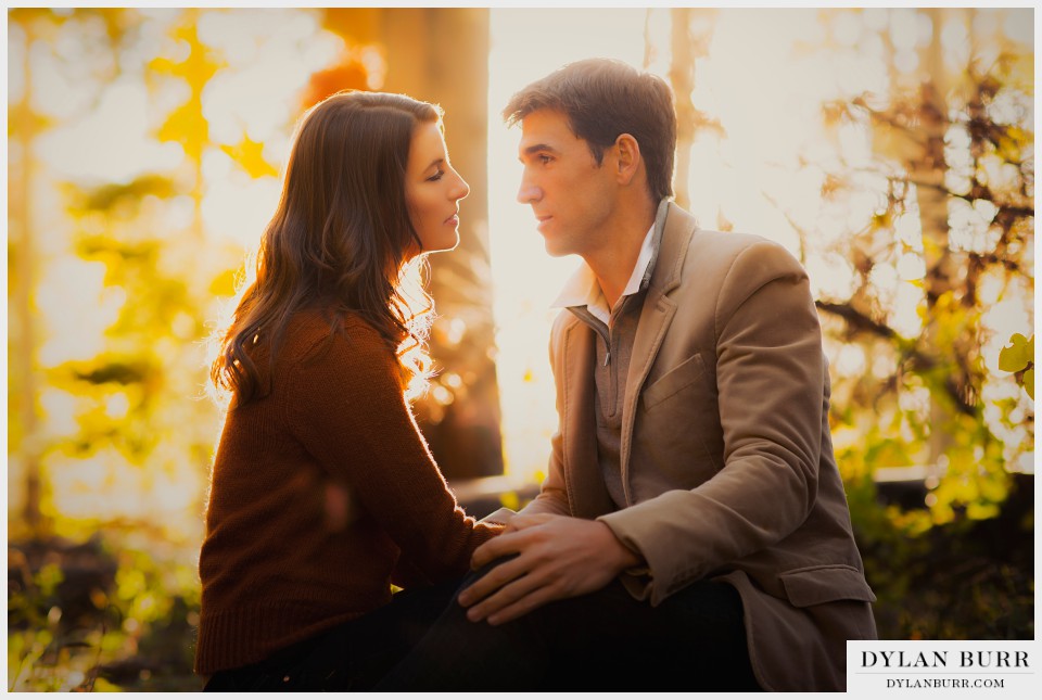 romantic sunset engagement photography colorado