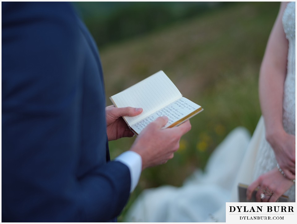 crested butte wedding elopement custom vow books
