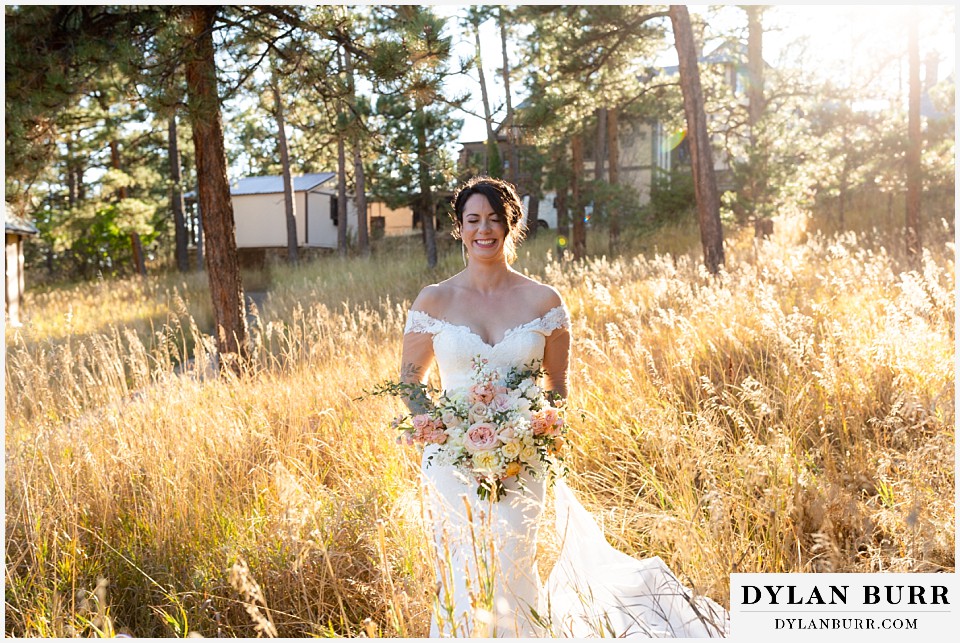 crystal rose wedding tall grass meadow