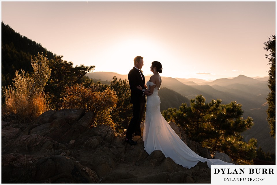 lookout mountain wedding at sunset
