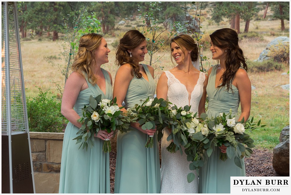 della terra wedding estes park colorado mountain wedding bridemaids with bride