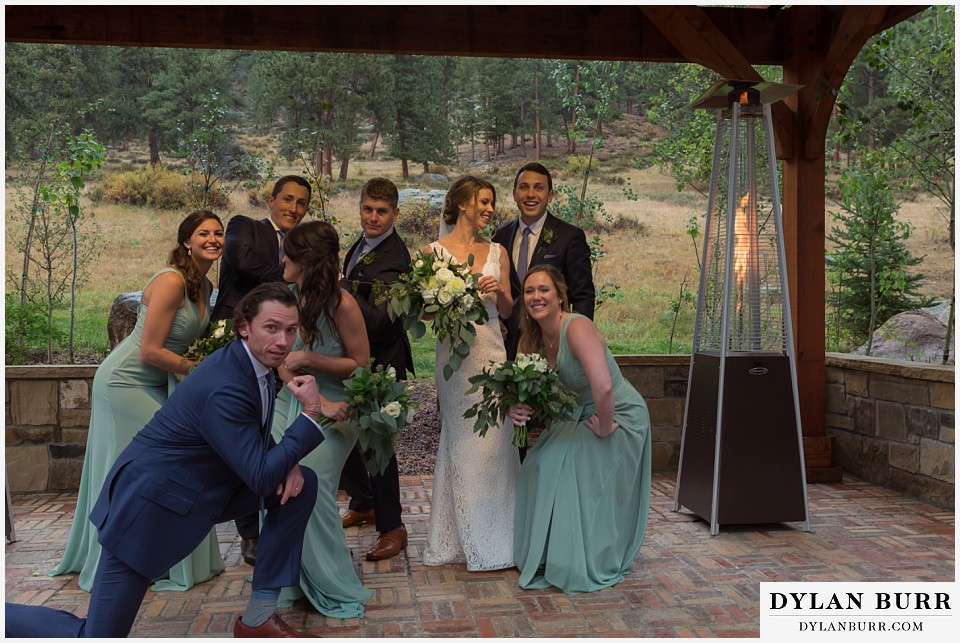 della terra wedding estes park colorado mountain wedding fun bridal party photos