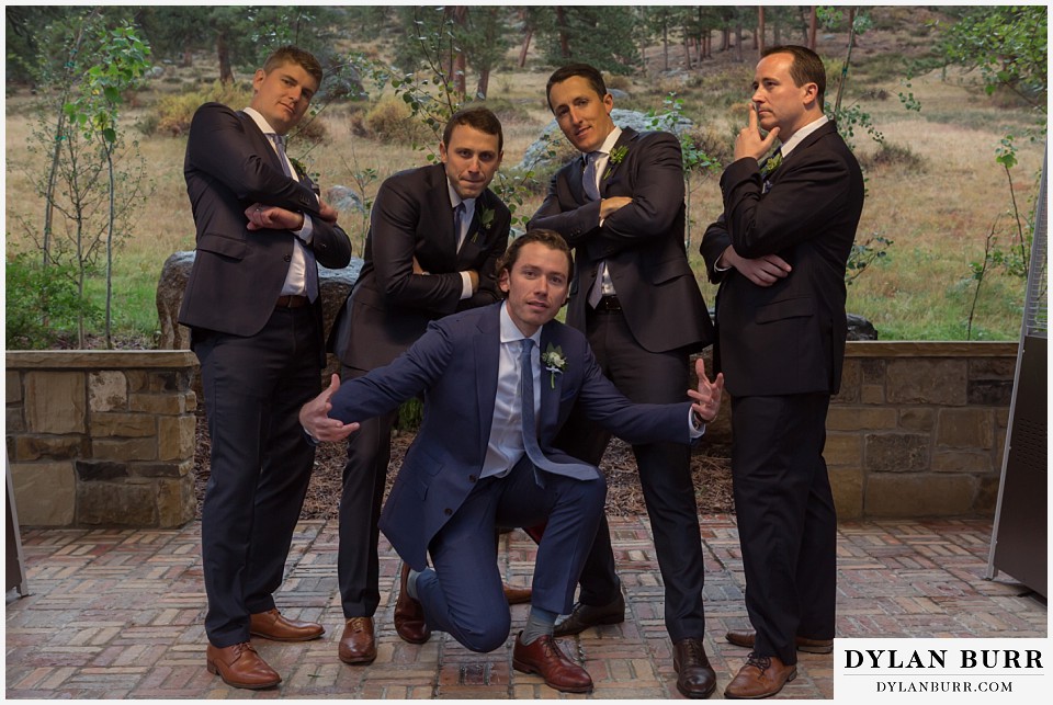 della terra wedding estes park colorado mountain wedding fun groomsmen photos