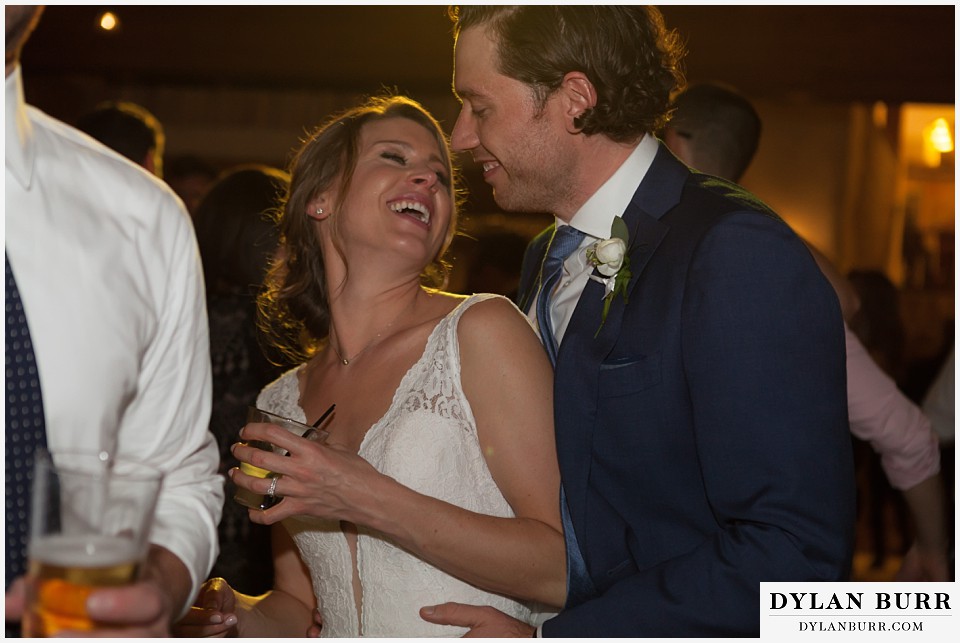 della terra wedding estes park colorado mountain wedding couple dancing