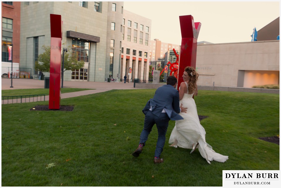 colorado wedding photographer couple playing tag