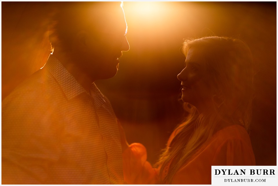 denver botanic gardens engagement photos at sunset