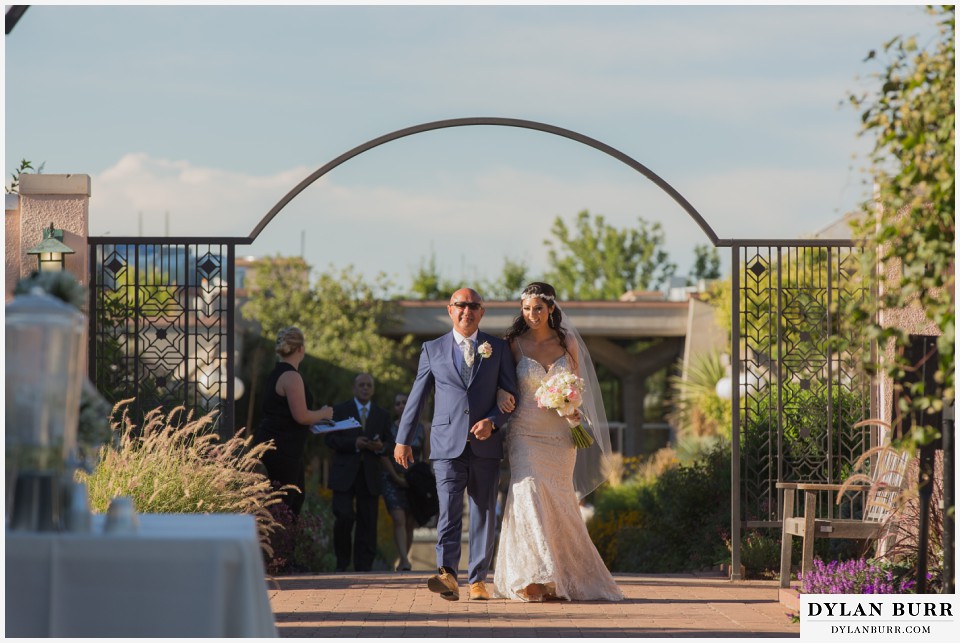colorado wedding photographer denver botanic gardens bride father ceremony