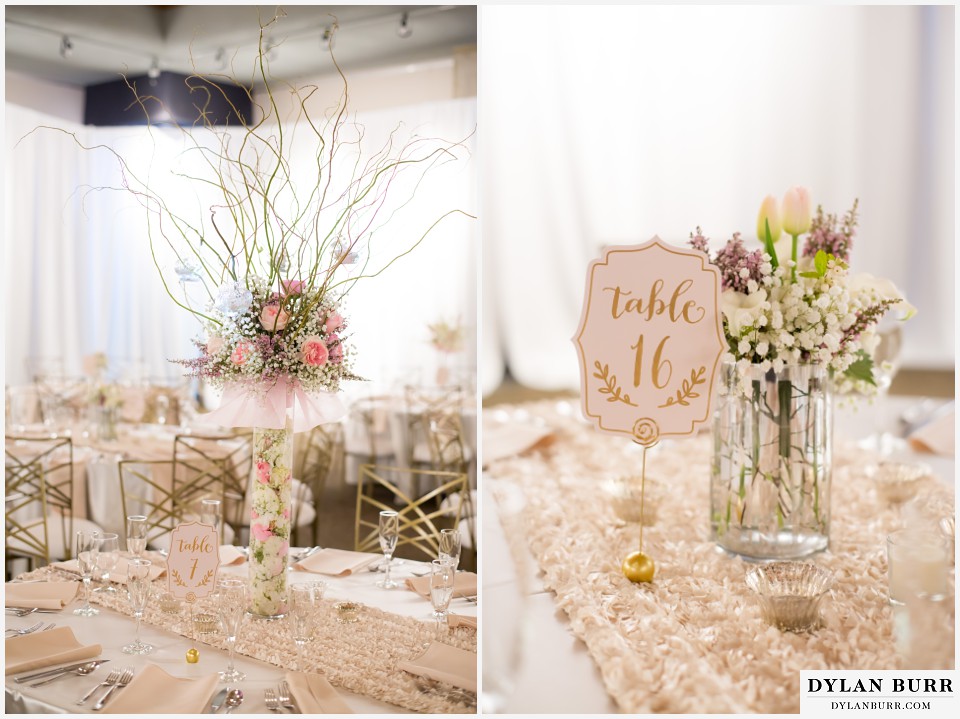 colorado wedding photographer denver botanic gardens reception table setting mitchell hall