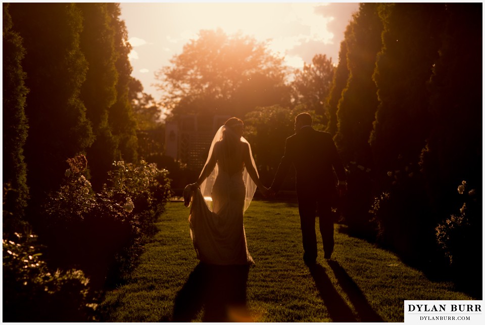 colorado wedding photographer denver botanic gardens sunset wedding photos