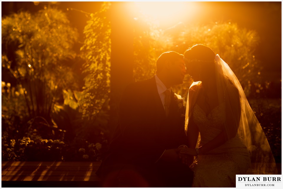 colorado wedding photographer denver botanic gardens sunset wedding
