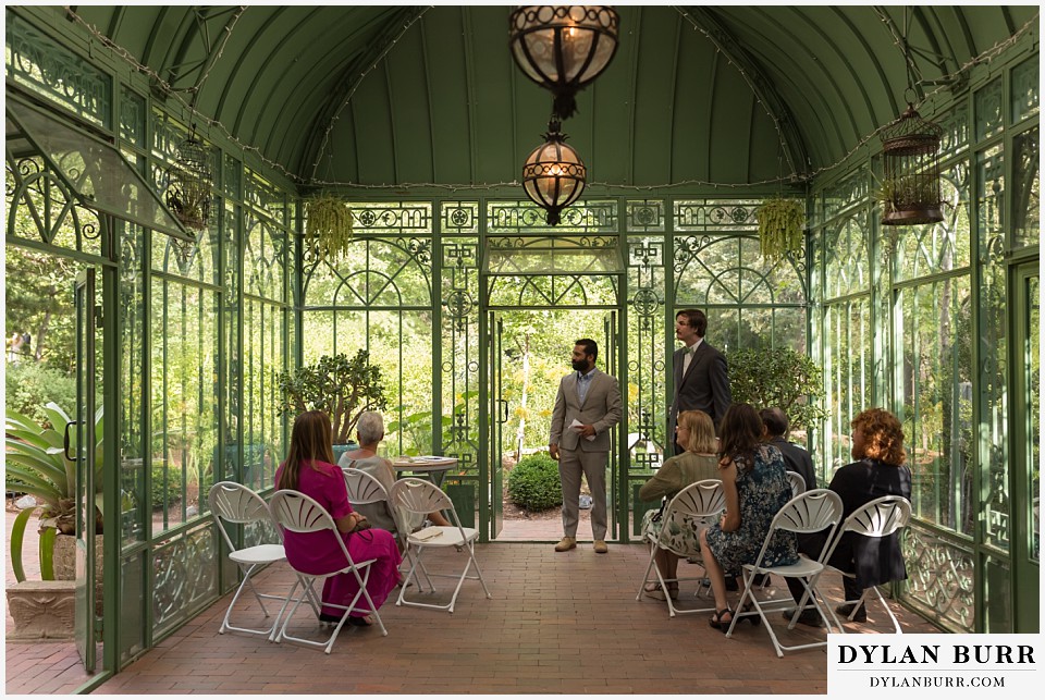 denver botanic gardens wedding colorado woodland mosaic start of the wedding ceremony