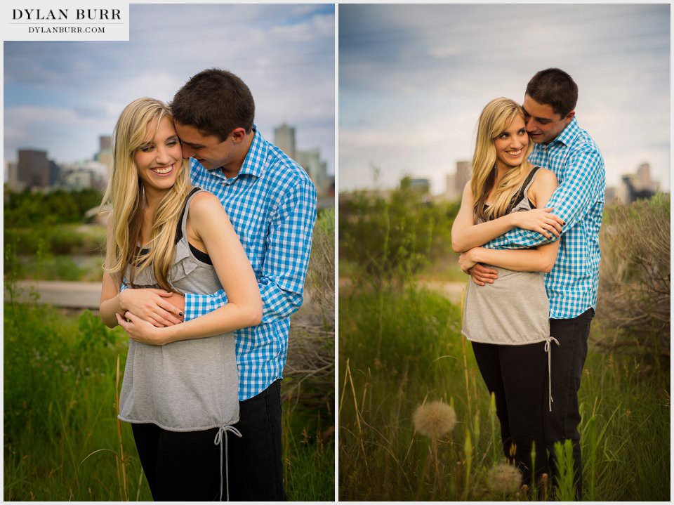 denver engagement photos in field