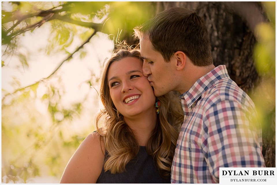 denver engagement session cheek kisses sloans lake