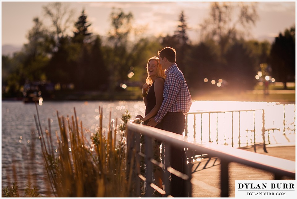 denver engagement session sunset at sloans lake