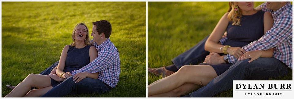 denver engagement session couples laughing sloans lake