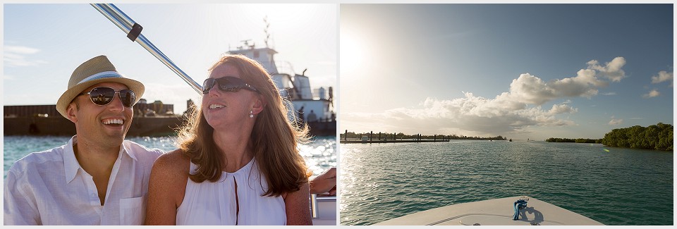 destination beach wedding day after boatride