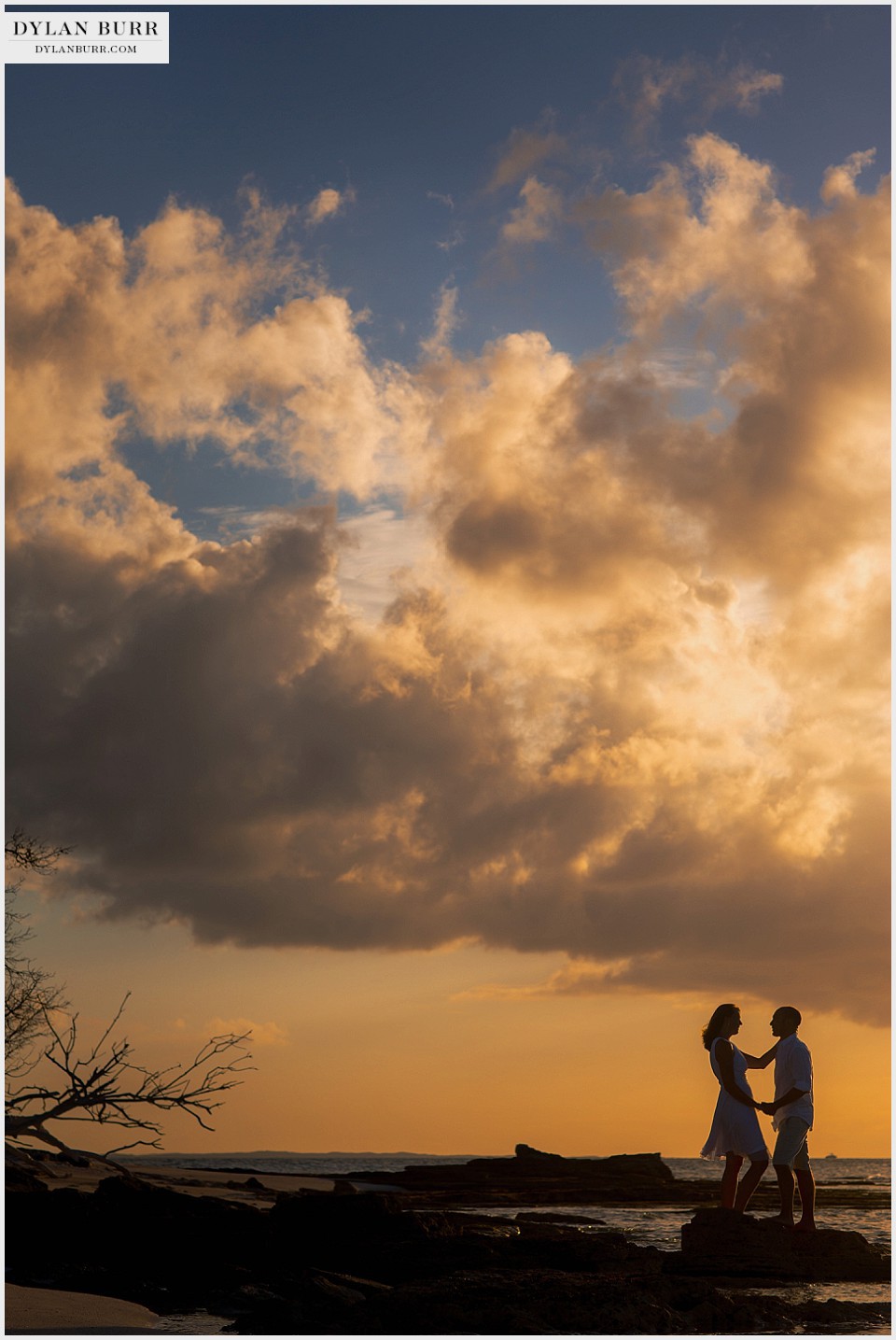 destination beach wedding day after turks caicos sunset couple