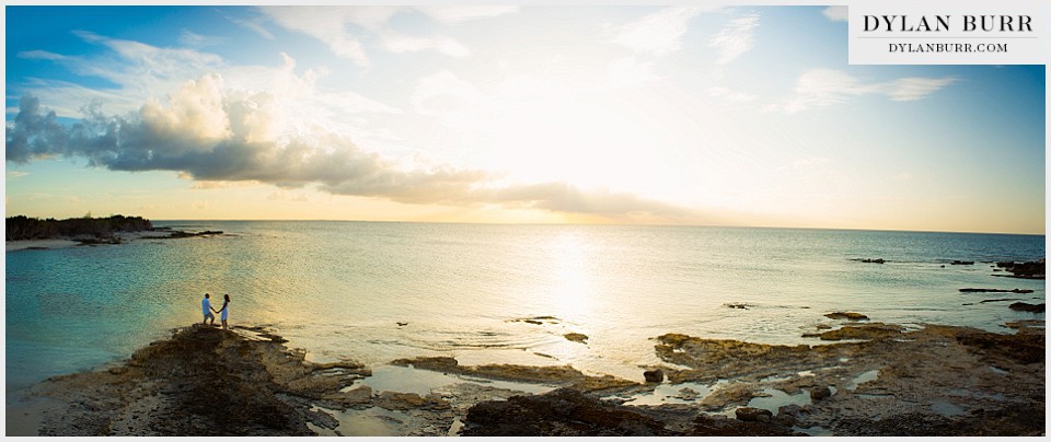 destination beach wedding sunset panorama turks caicos