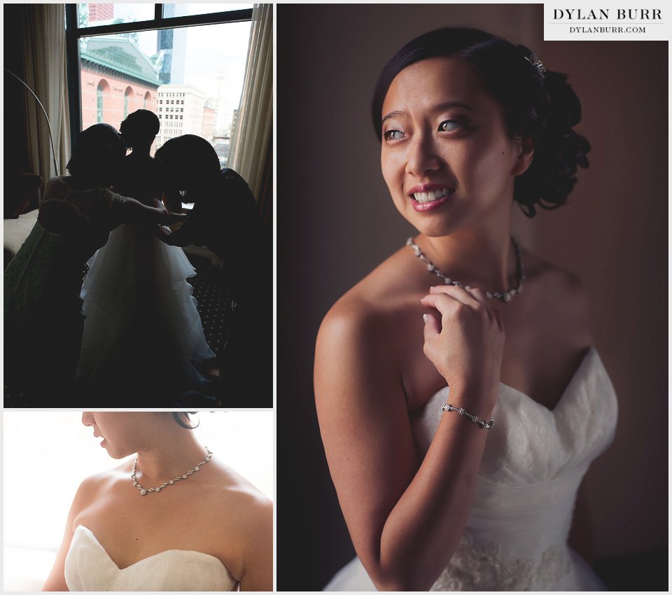 destination chicago wedding bride getting ready hotel blake portrait