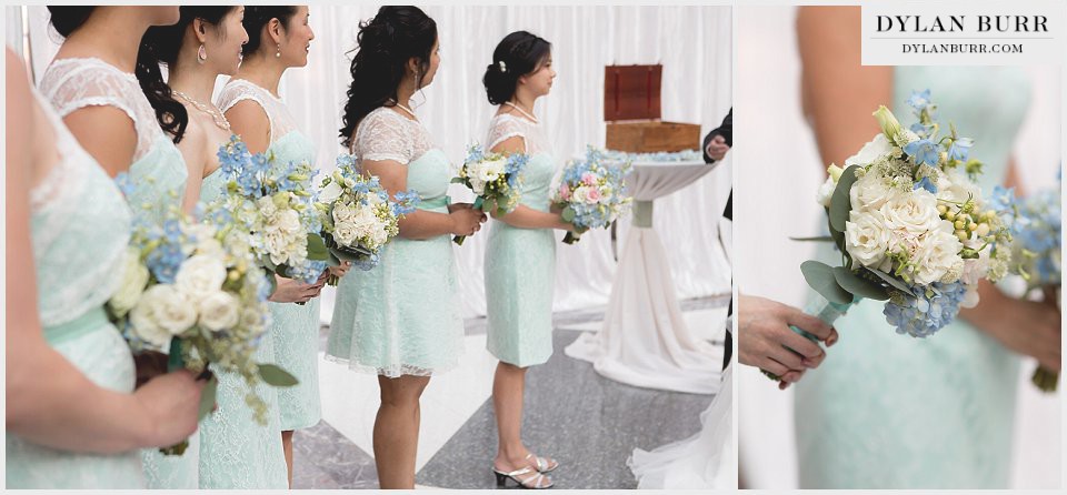 harold washington library wedding bridesmaids flowers