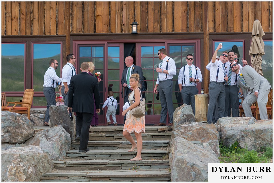 devils thumb ranch wedding taking selfies before ceremony