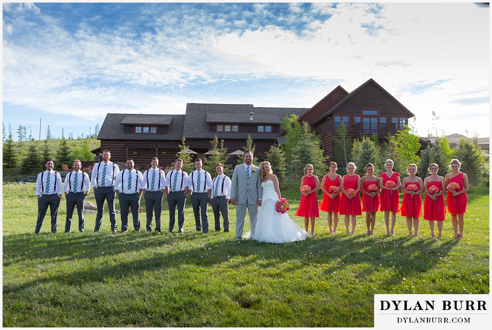 devils thumb ranch wedding large bridal party phtoos