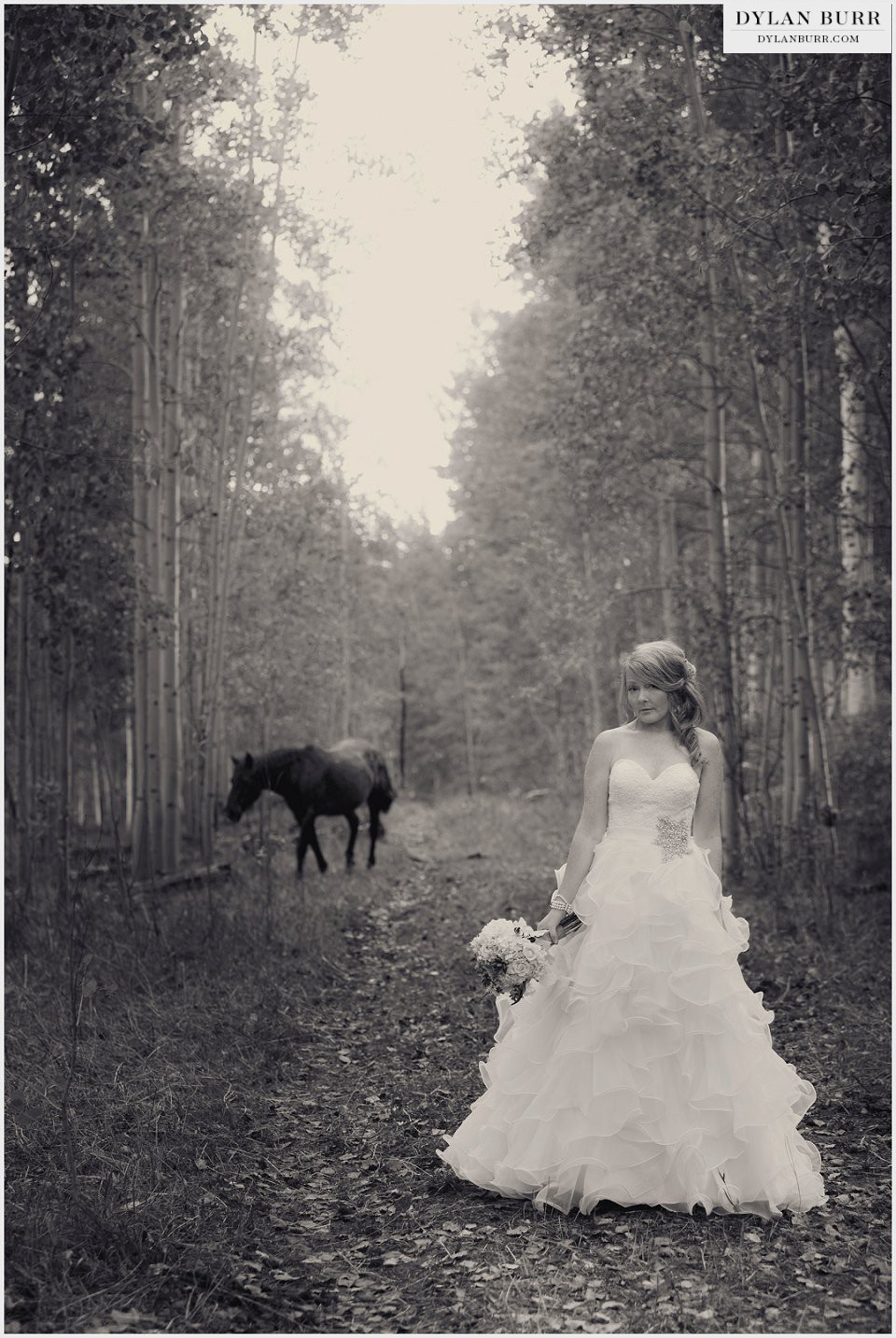 durango wedding photographer black and white bridal