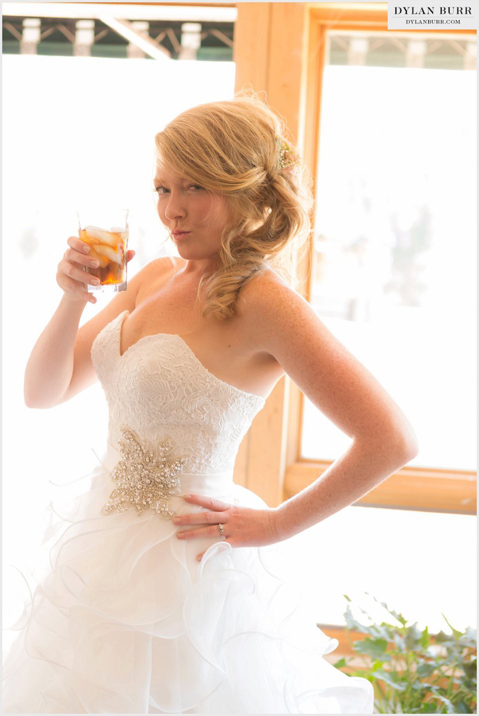 durango wedding photographer brazen bride drinking whiskey