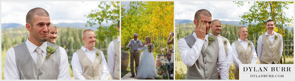 durango wedding photography groom crying