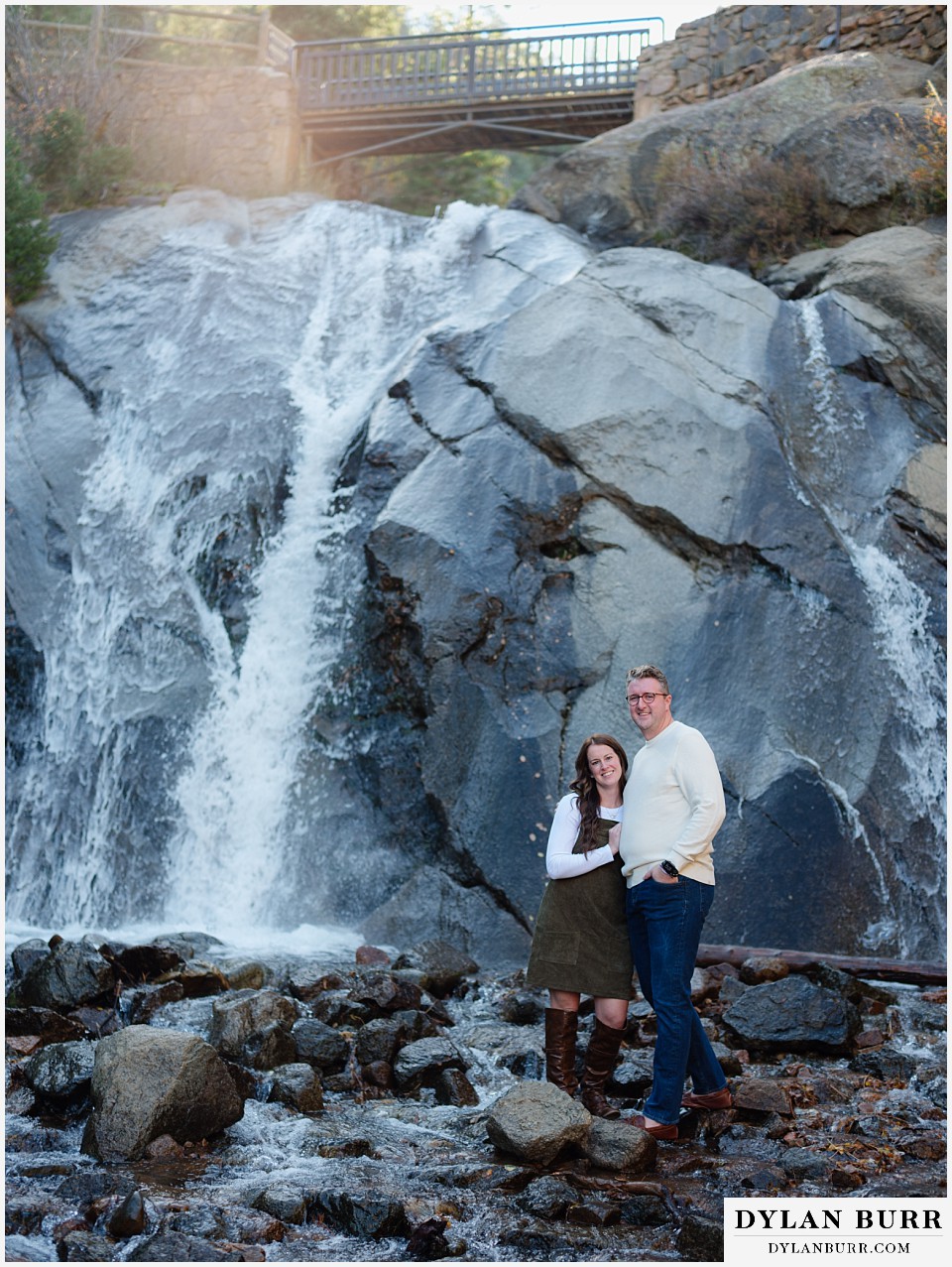 engagement photos at helen hunt falls colorado springs waterfall engagement photos