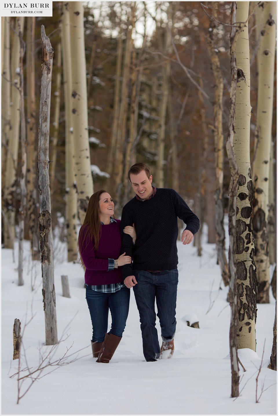 estes park engagement photos snow mountains