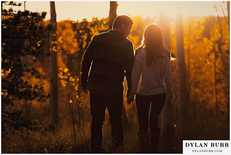 colorado mountains fall engagement photo session sunset