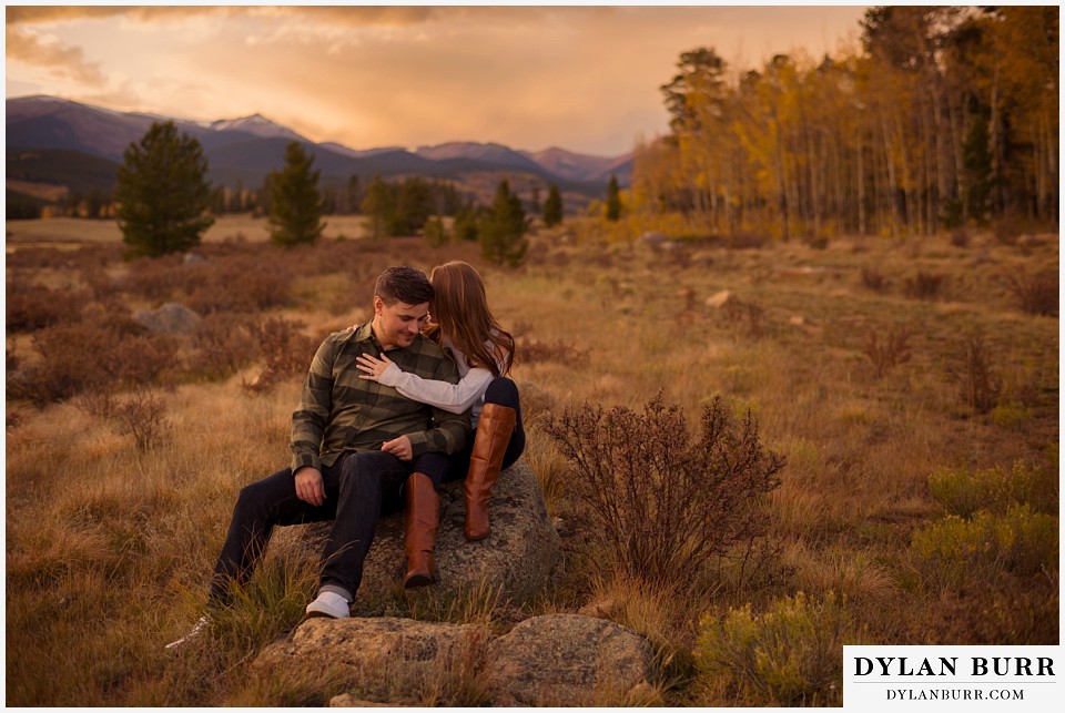 colorado mountains fall engagement photo session beautiful sunset mountain views