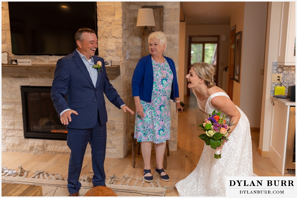 first look breckenridgeelopement wedding colorado