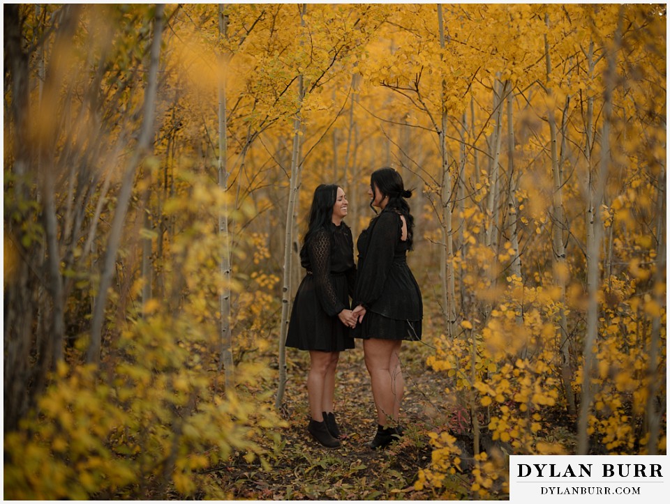 golden gate state park elopement wedding surrounded by fall golden leaves