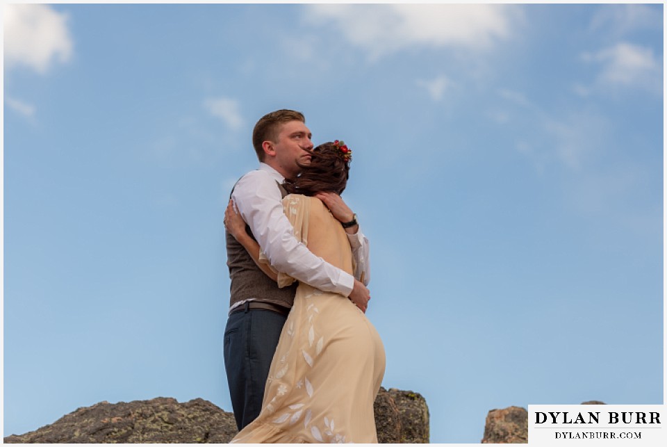 rocky mountain national park grand lake wedding elopement groom tearing up