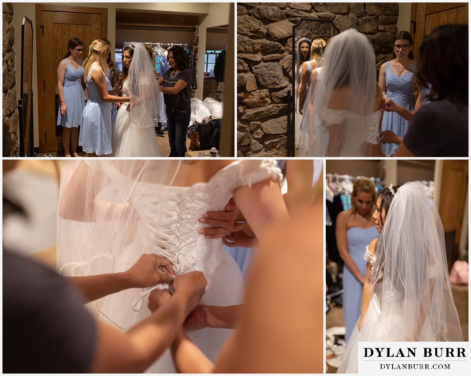 camp st malo wedding allenspark colorado estes park mountain wedding bride getting ready