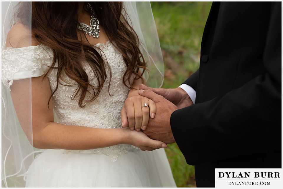 camp st malo wedding allenspark colorado estes park mountain wedding close up of wedding ring