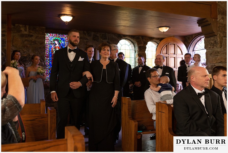 camp st malo wedding allenspark colorado estes park mountain wedding groom with mother