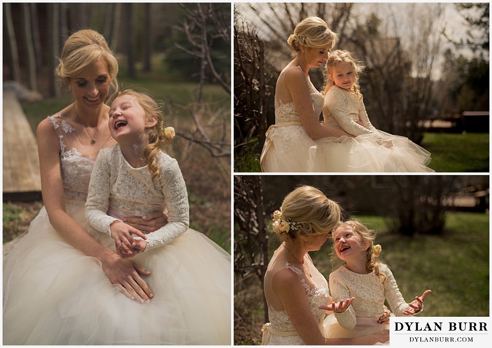 grand teton destination wedding mom and daughter laughing