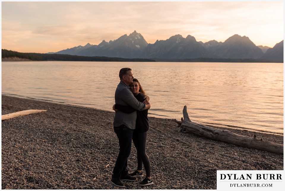 grand teton wedding anniversary photos couple she rests her head on his shoulder