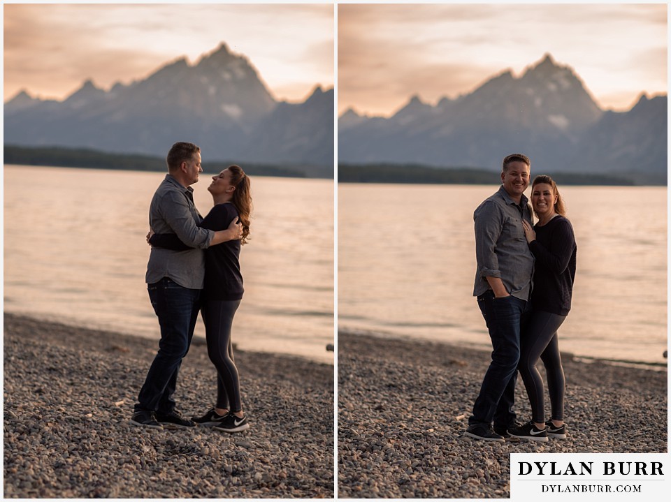 grand teton wedding anniversary photos traditional portrait in mountains