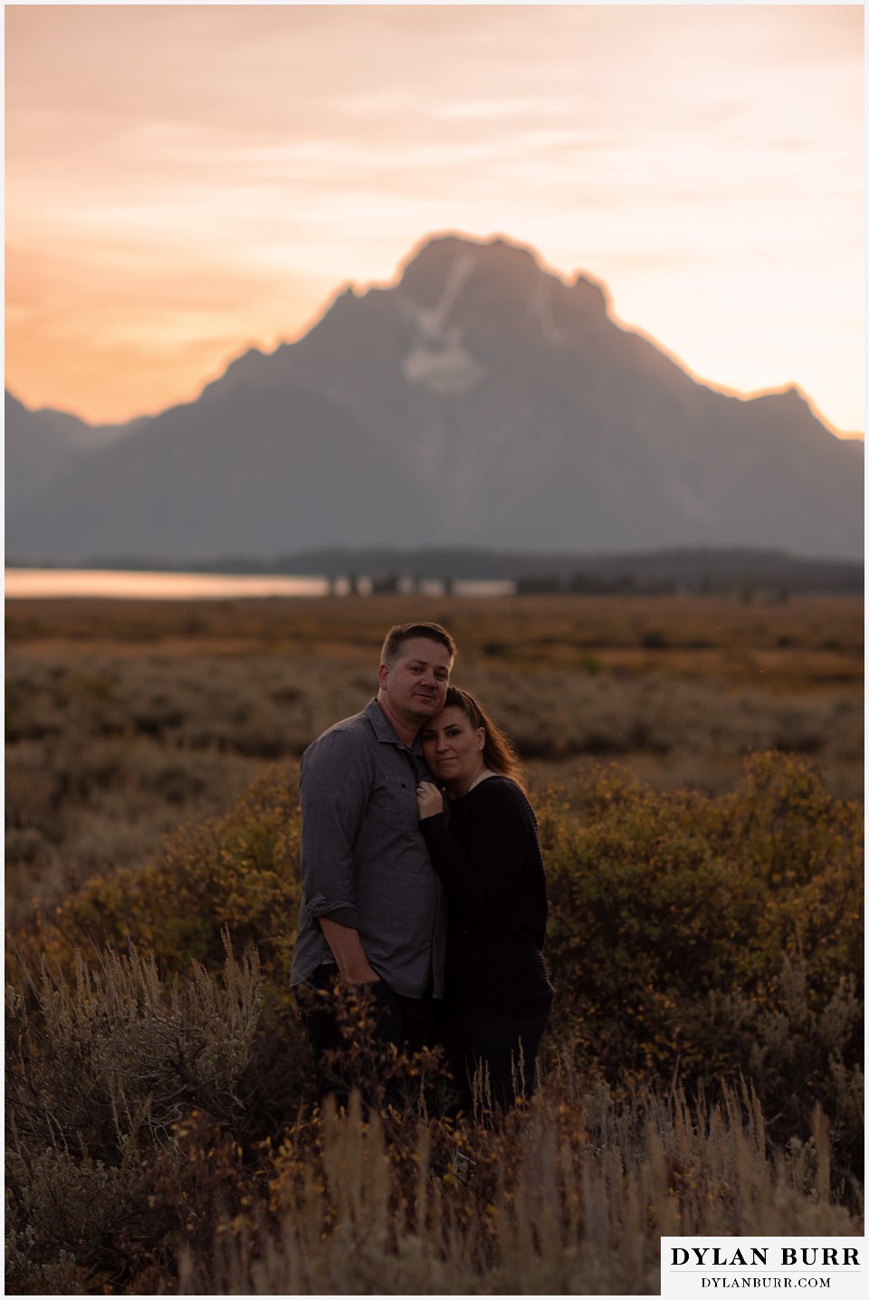 grand teton wedding anniversary photos calm relaxed portrait of couple married 7 years
