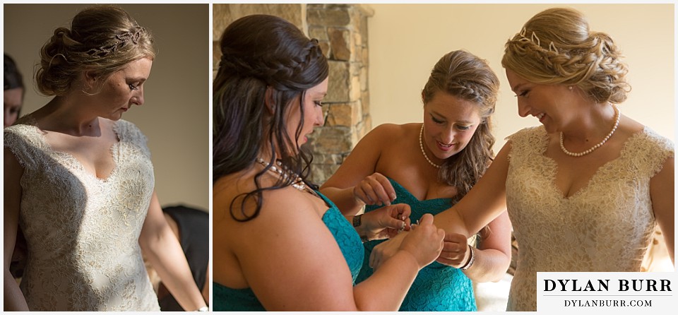 grand teton wedding bride getting ready with bridesmaids