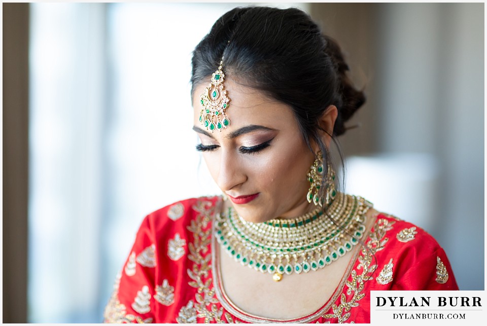 hyatt regency tech center hindu wedding bride getting ready