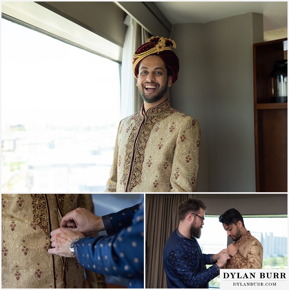 hyatt regency tech center hindu wedding groom getting ready